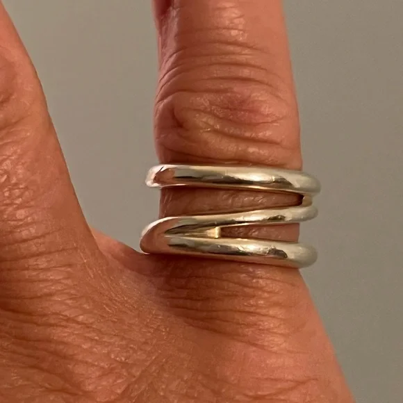 Tiffany & Co. Sterling Diagonal Ring, size 6 1/2